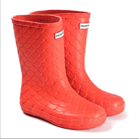 Hunter Other - Hunter sea dragon scale red rain boots kids
